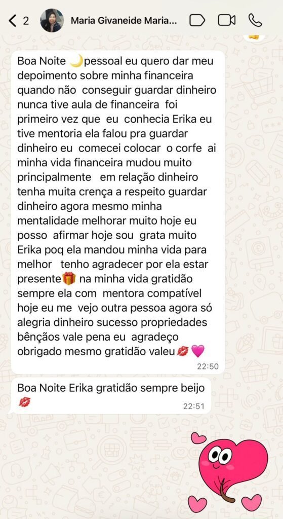 Depoimento de Maria Givaneide no WhatsApp