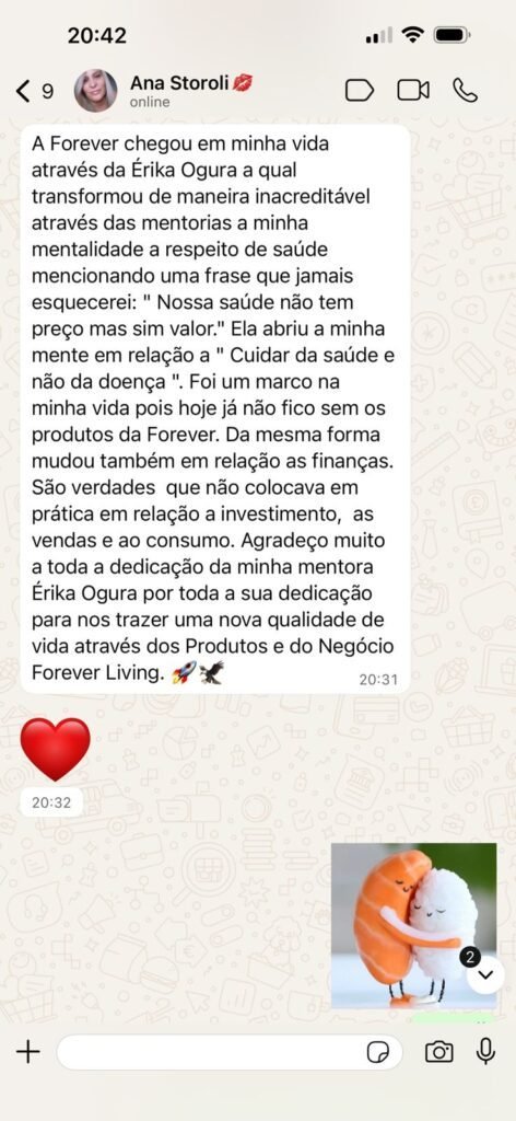 Depoimento de Ana Storoli no WhatsApp